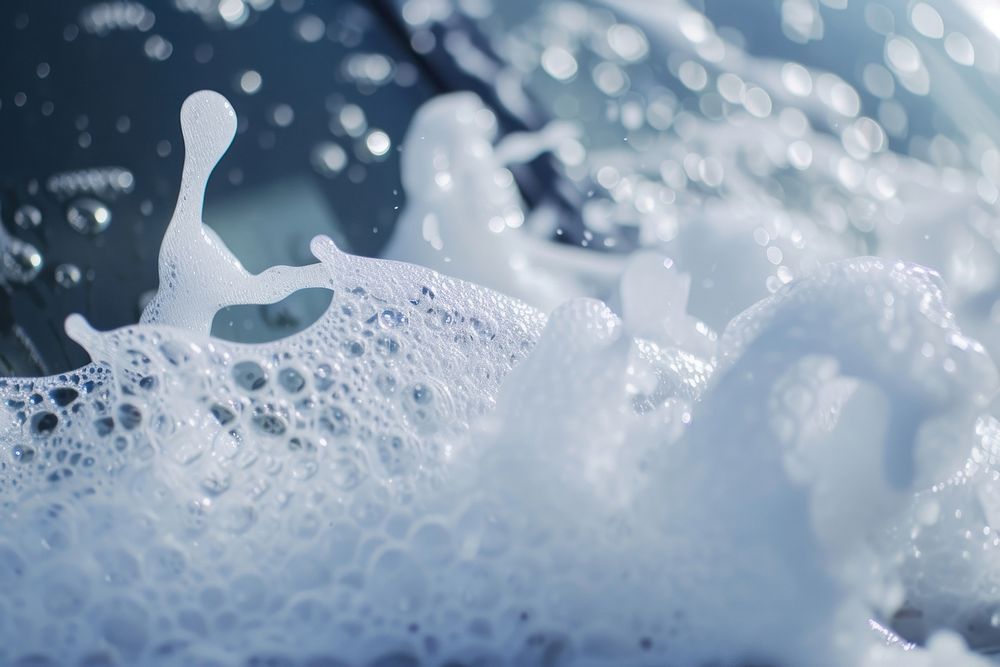 Soap Suds On Car underwater snowflake freezing.