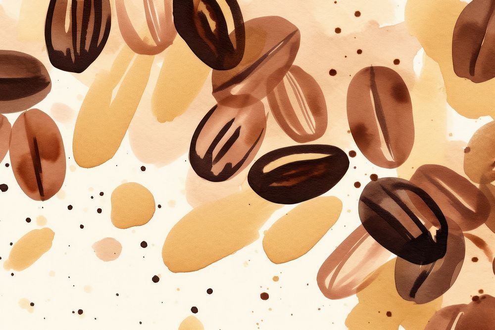 Memphis coffee beans abstract shape backgrounds food nut.