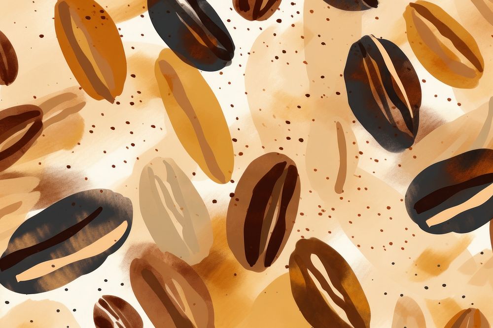 Memphis coffee beans abstract shape backgrounds food abundance.