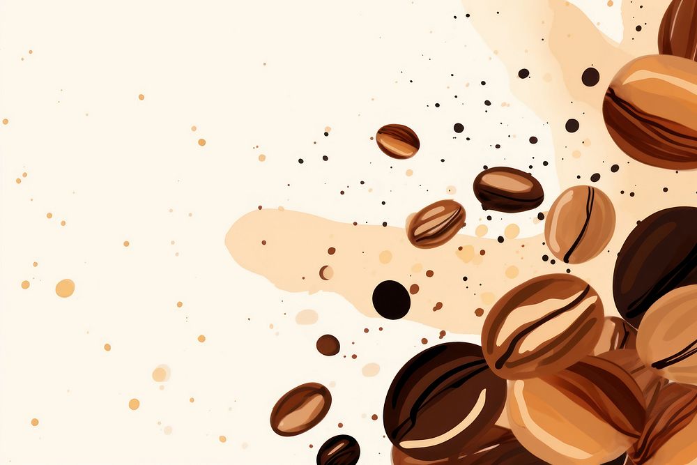 Memphis coffee beans abstract shape backgrounds refreshment chocolate.