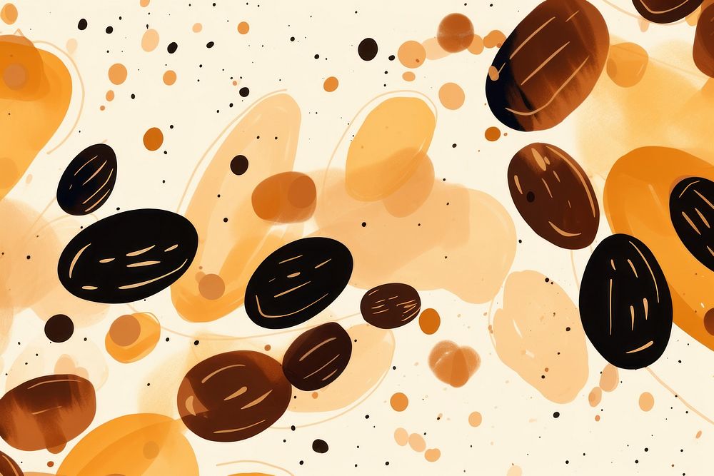 Memphis coffee beans abstract shape backgrounds textured pattern.