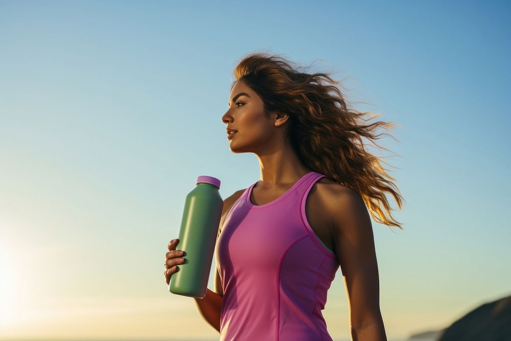 Women holding water bottle photography portrait jogging.