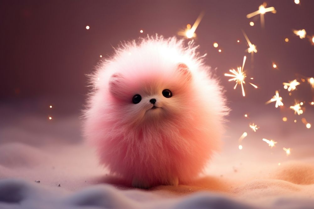 Pink fluffy polar fireworks animal mammal.