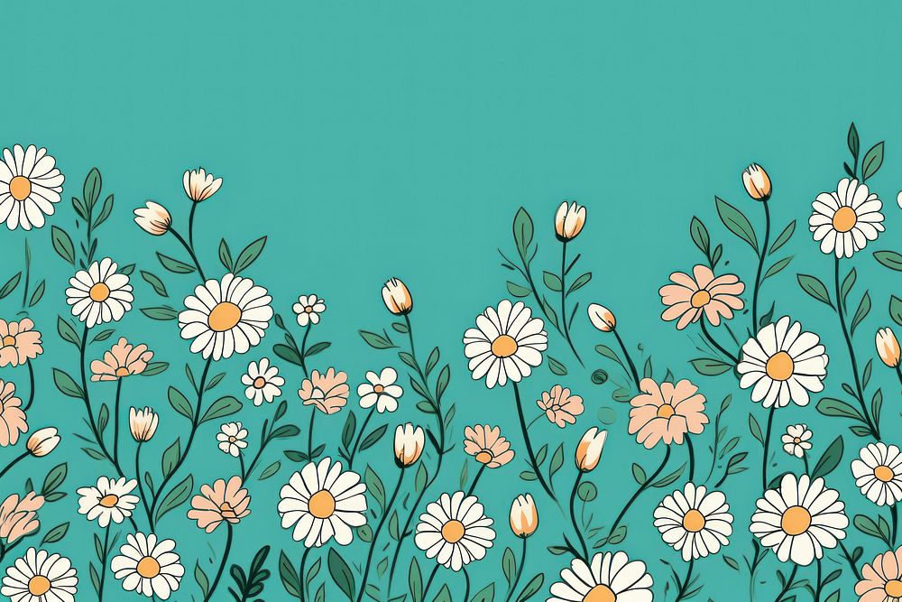 Cute simple flowery green background backgrounds outdoors pattern.