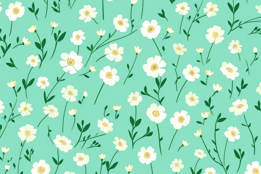 Cute simple flowery green background backgrounds pattern plant.