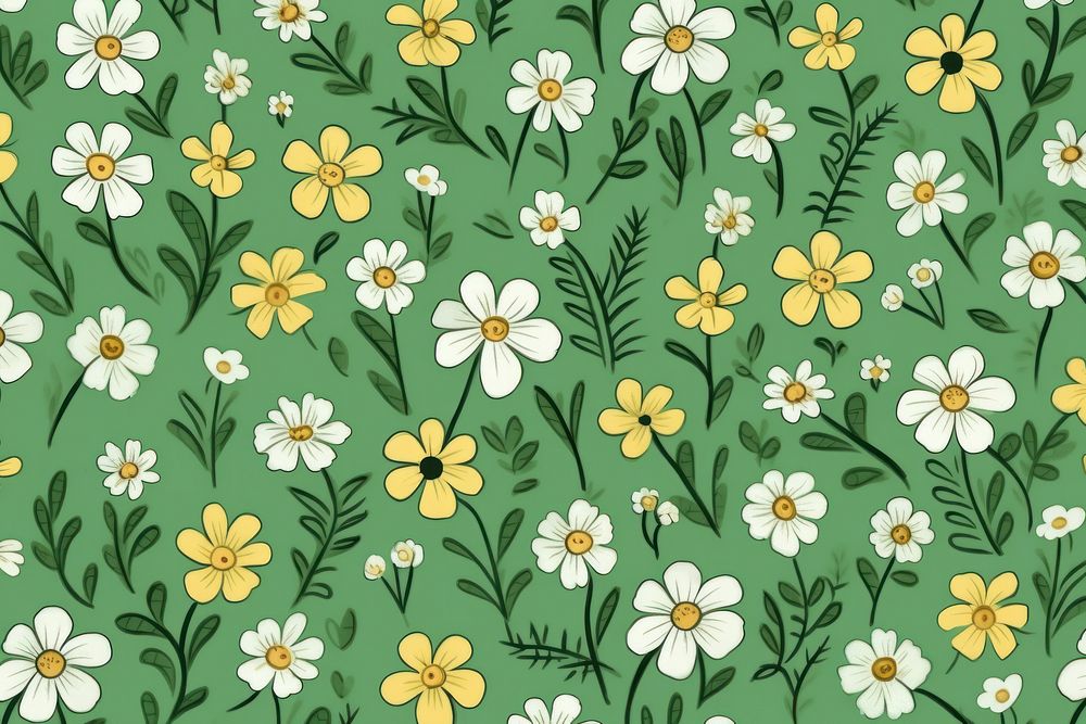 Cute simple flowery green background backgrounds pattern plant.