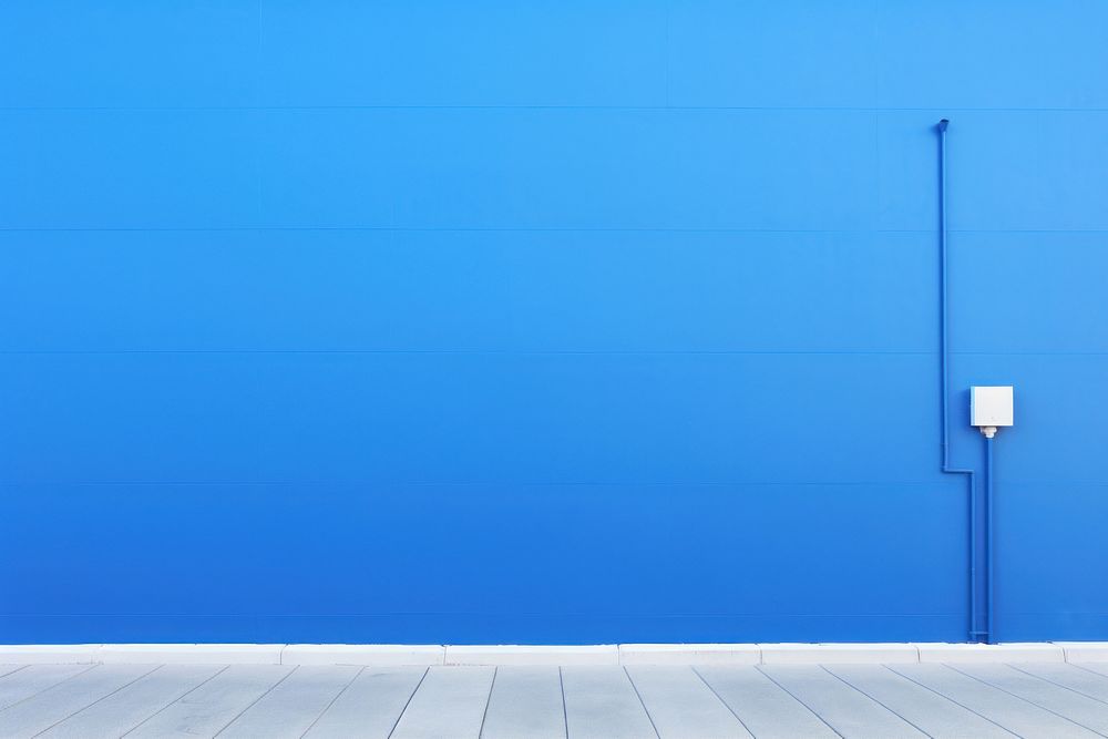 Blue contemporary wall architecture backgrounds technology.