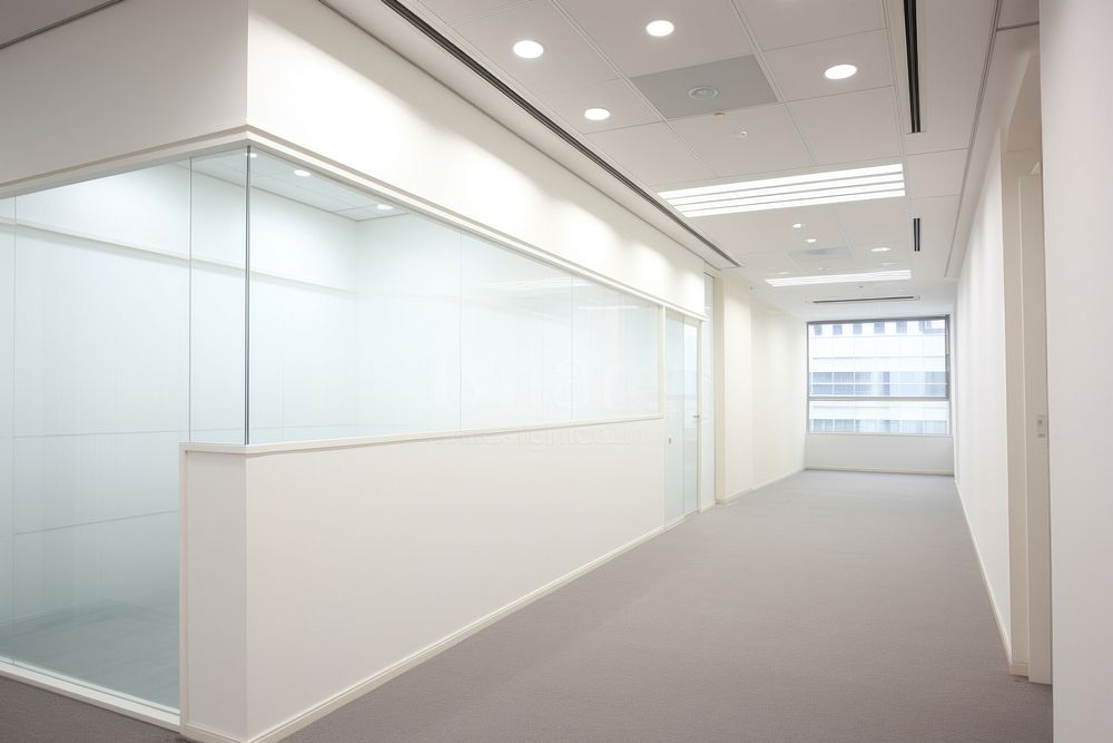 Japanese modern office wall architecture corridor building.