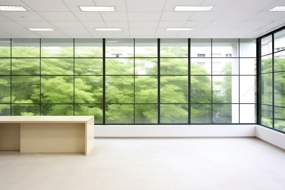 Japanese modern office wall architecture building window.