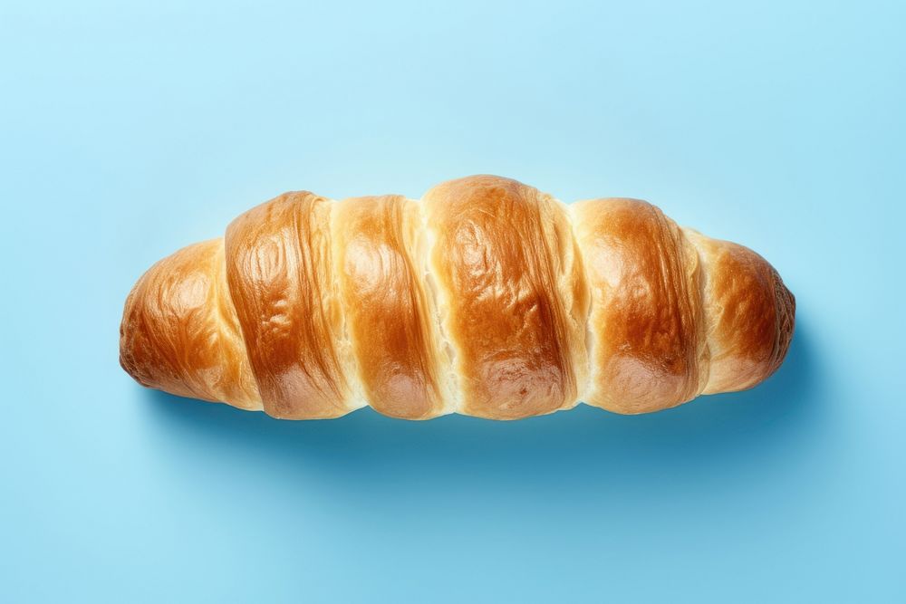 Bread with penut butter croissant food blue.