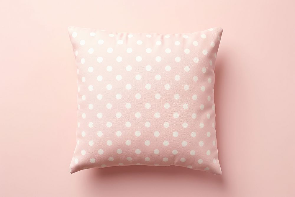 Polka dot printed cushion pillow backgrounds pink celebration.