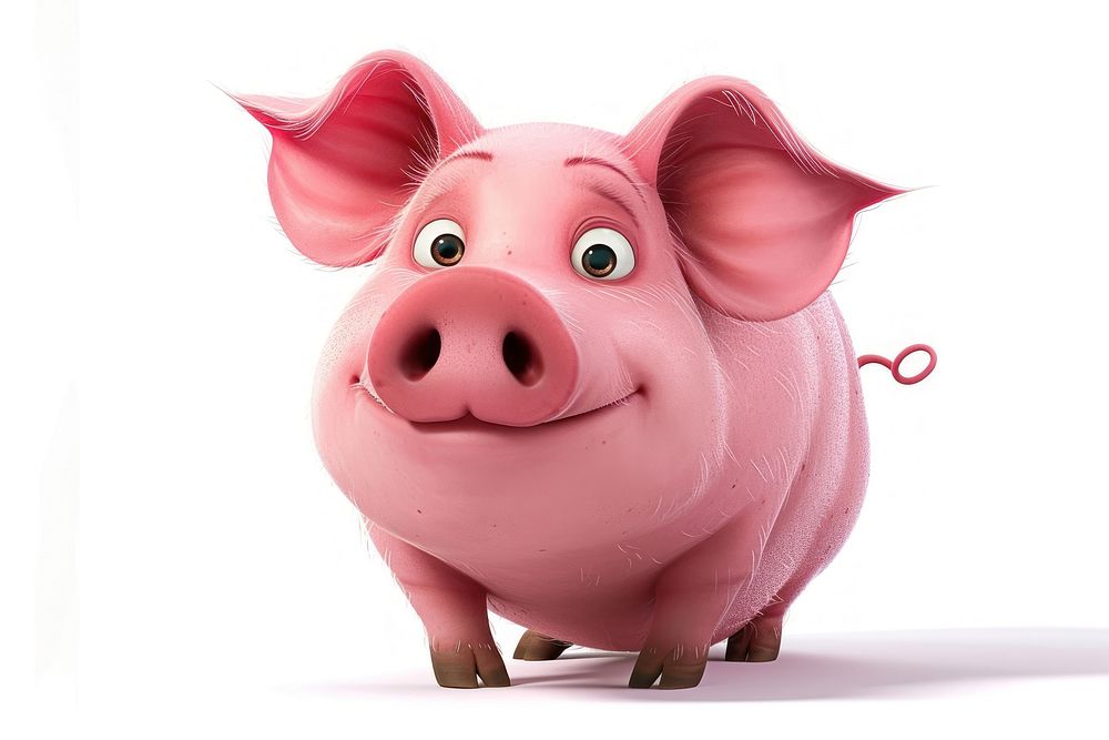 Funny pink pig mammal animal investment.