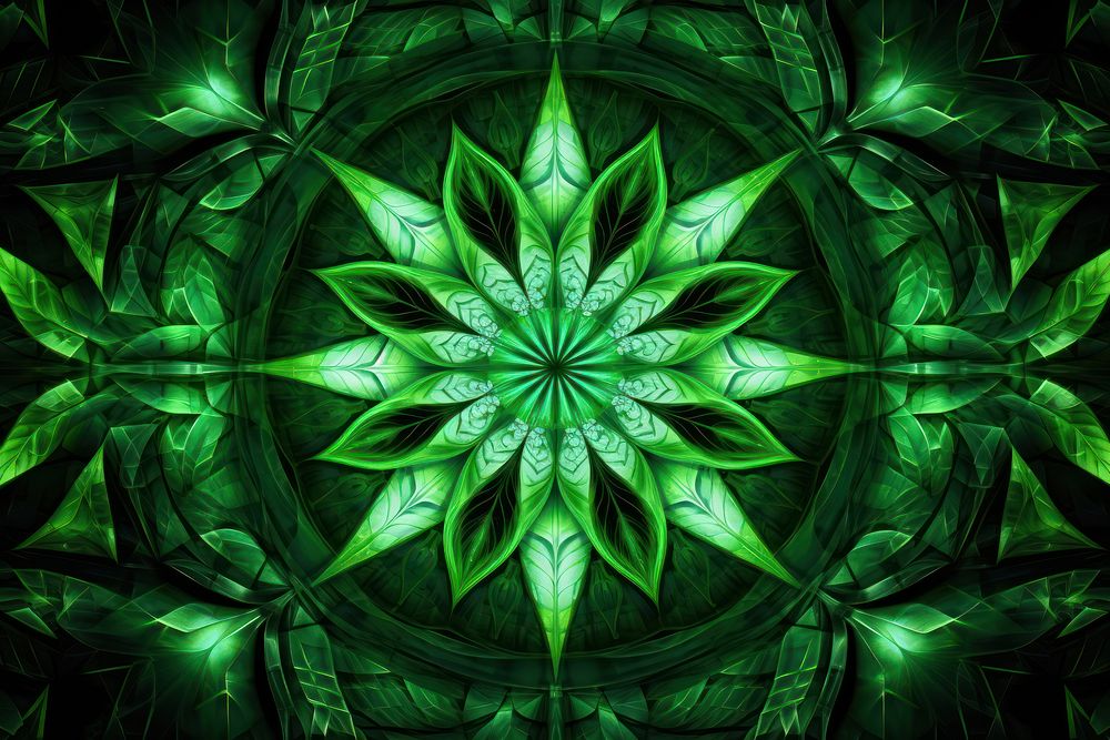 Green kaleidoscope background backgrounds pattern plant.
