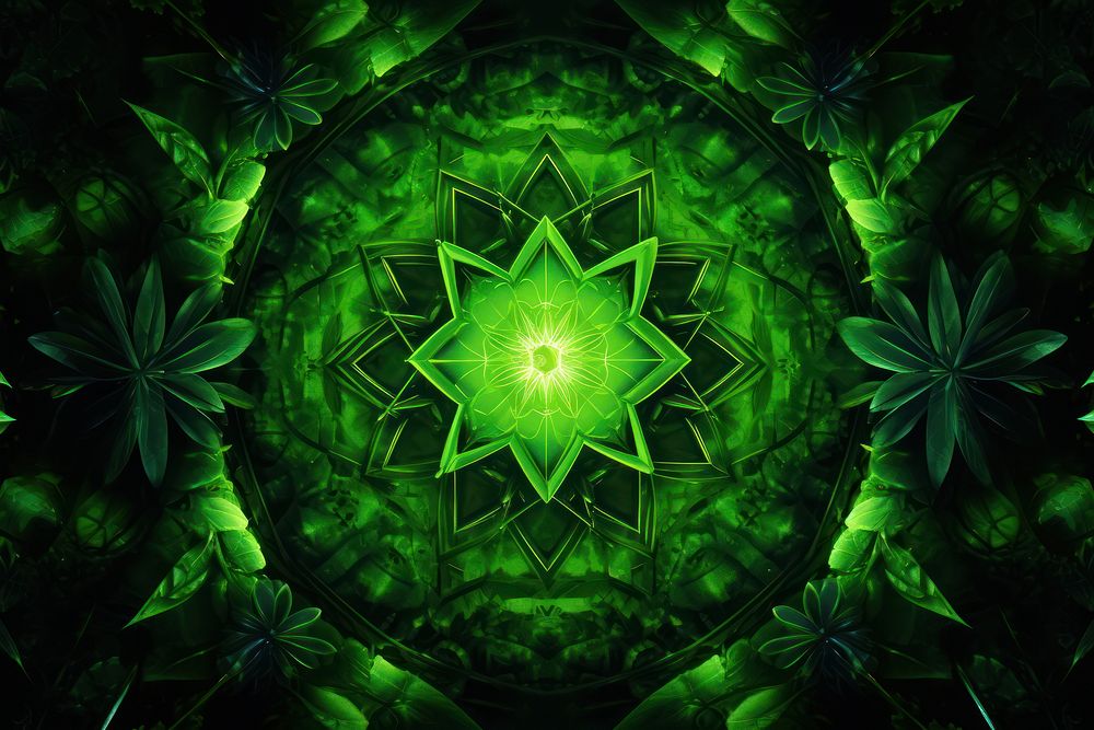 Green kaleidoscope background backgrounds pattern light.