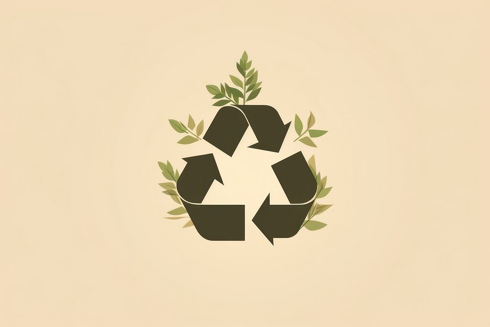 Recycle icon symbol plant recycling.