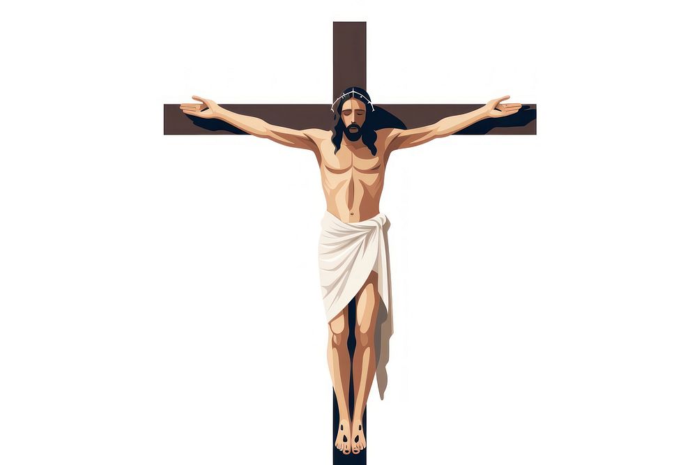 Crucifixes Jesus symbol cross white background.