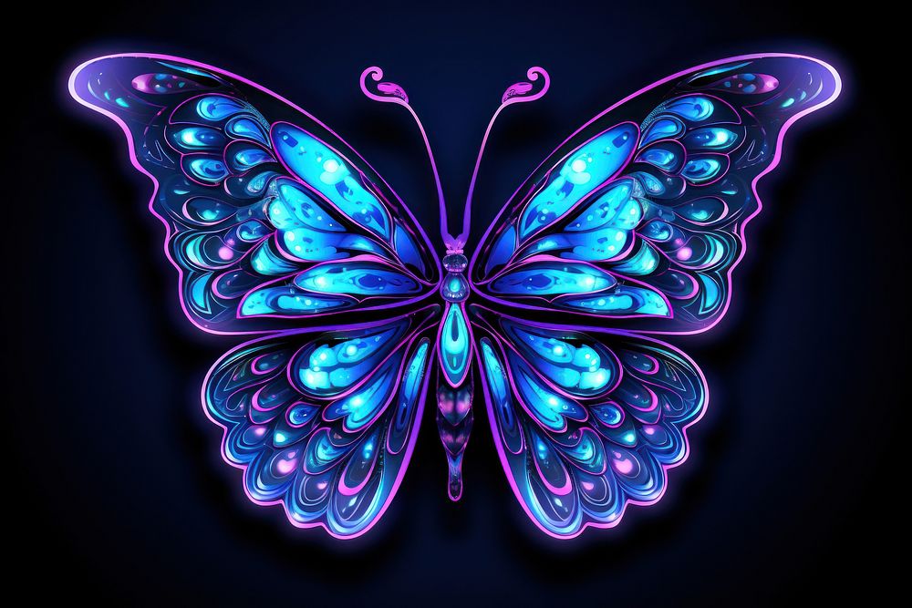 Butterfly pattern light neon.