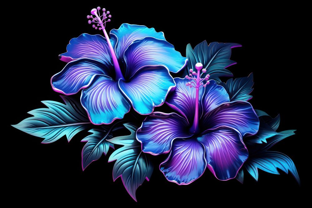 Hisbiscus pattern flower purple.