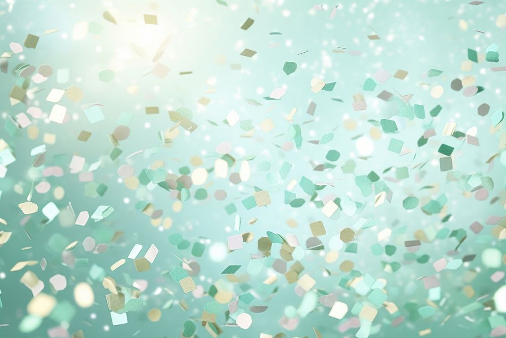 Pastel green confetti falling background backgrounds glitter celebration.