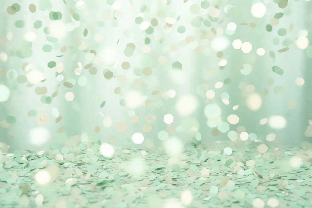 Pastel green confetti falling background backgrounds glitter illuminated.