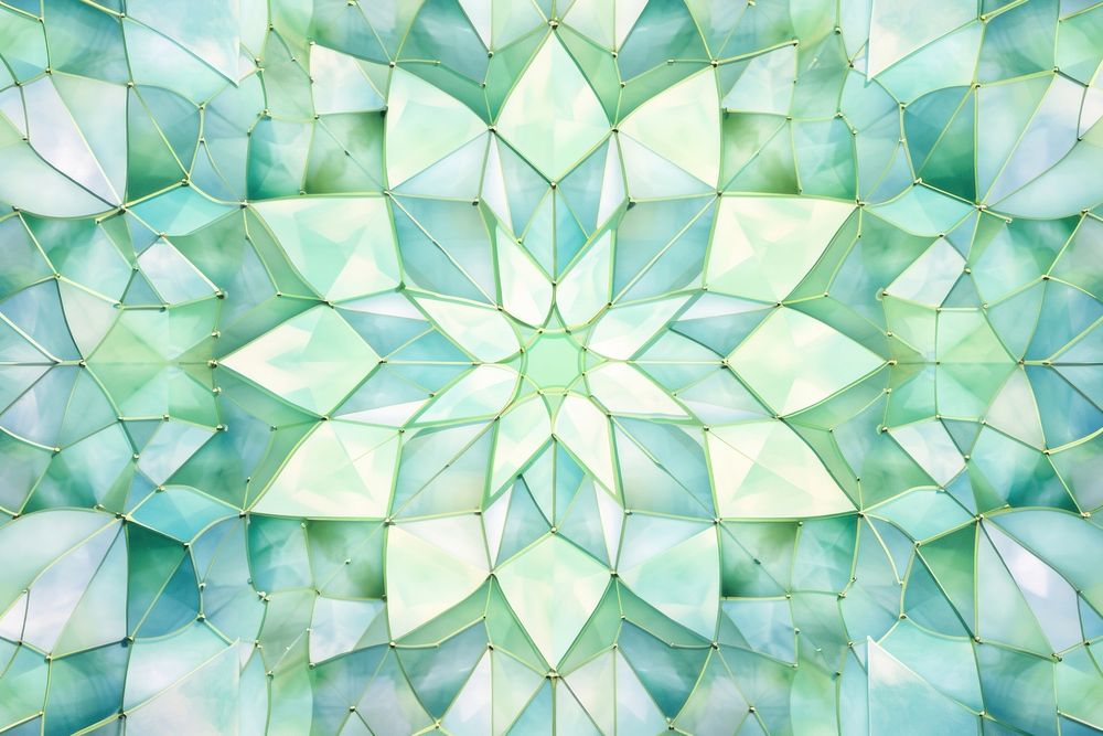 Pastel green kaleidoscope background backgrounds pattern leaf.