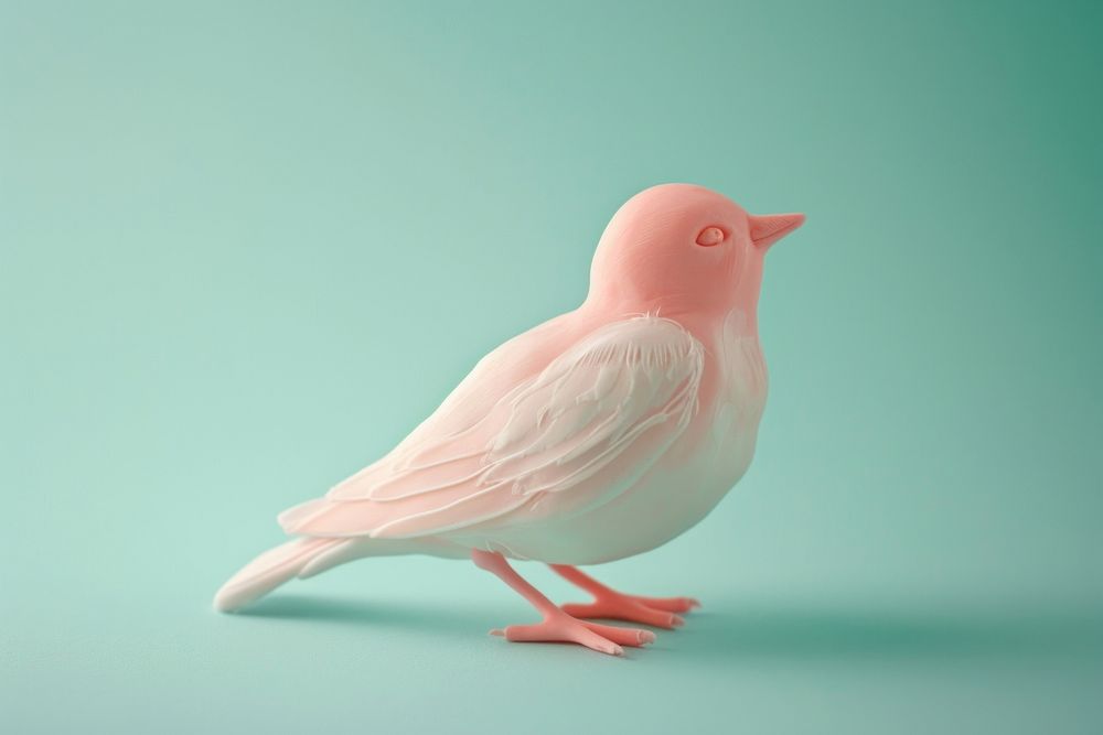 Pastel polymer clay style of a bird animal wildlife flamingo.