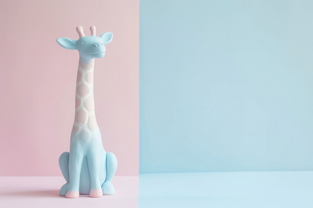 Pastel polymer clay style of a giraffe figurine animal mammal.