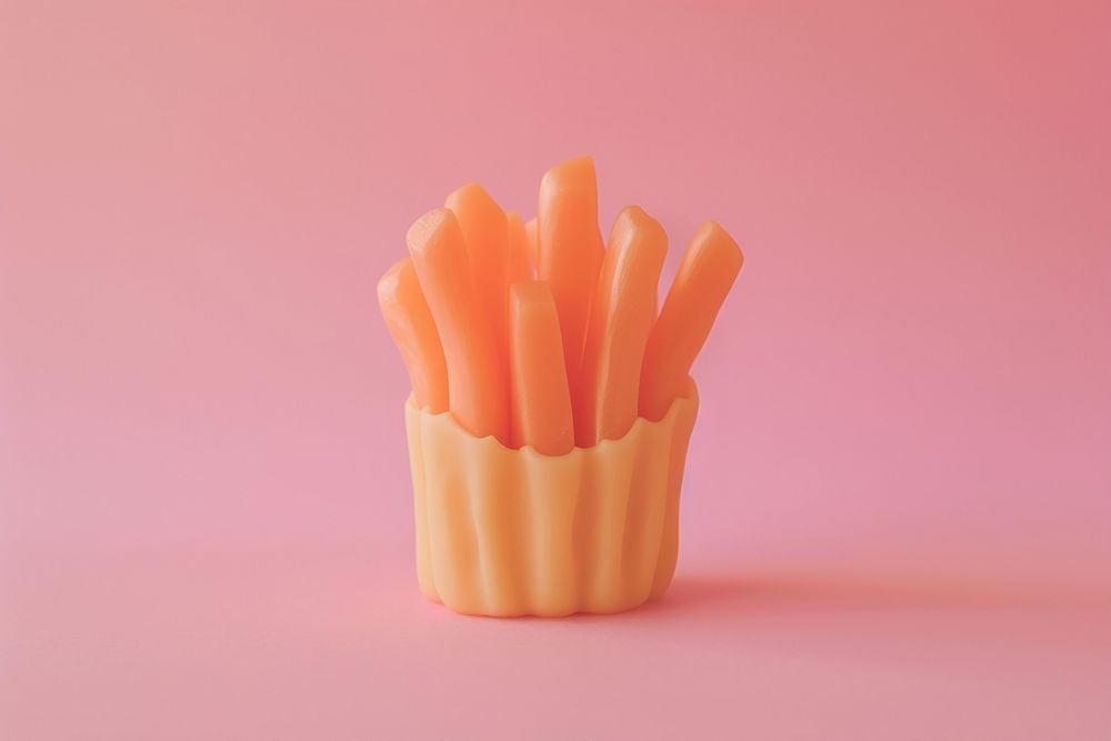 Pastel polymer clay style of a french fries food freshness vegetable.