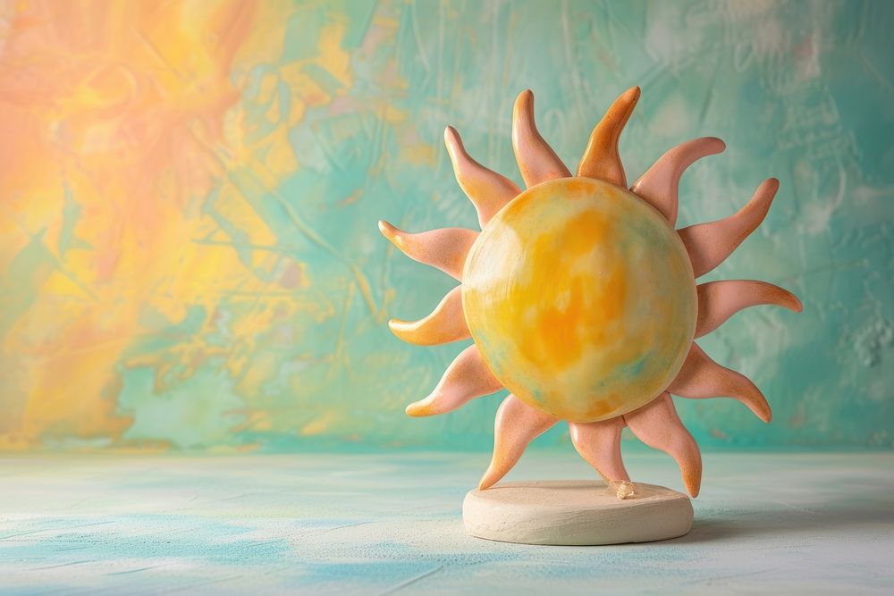 Pastel polymer clay style of a sun art creativity sunlight.