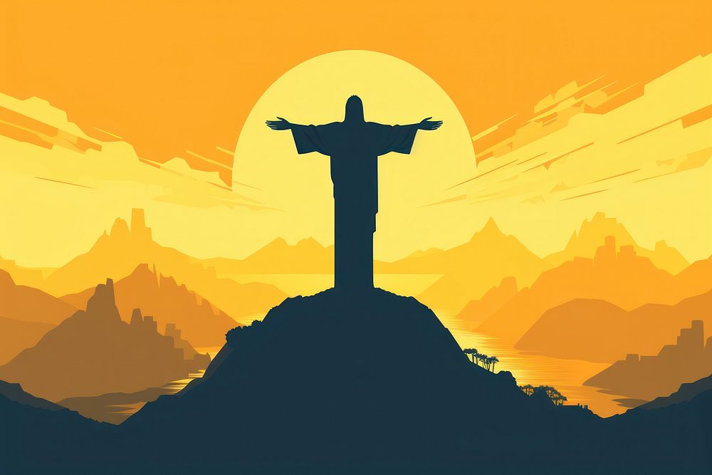 Brazil Christ Redeemer symbol cross. | Premium Photo Illustration ...