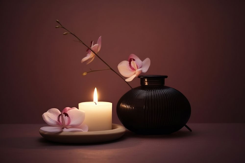 Photo of aromatherapy candle flower plant.