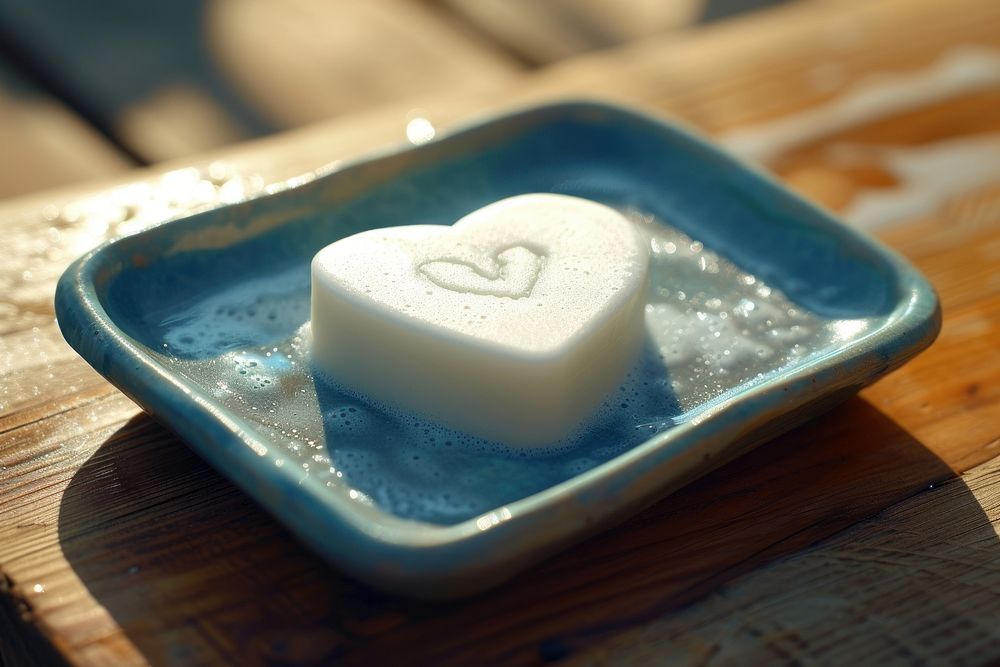 Draw a Heart on Soap Sud heart soap freshness.