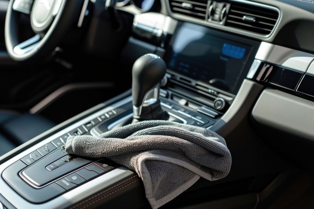 Interior car cleaning gearshift vehicle transportation.