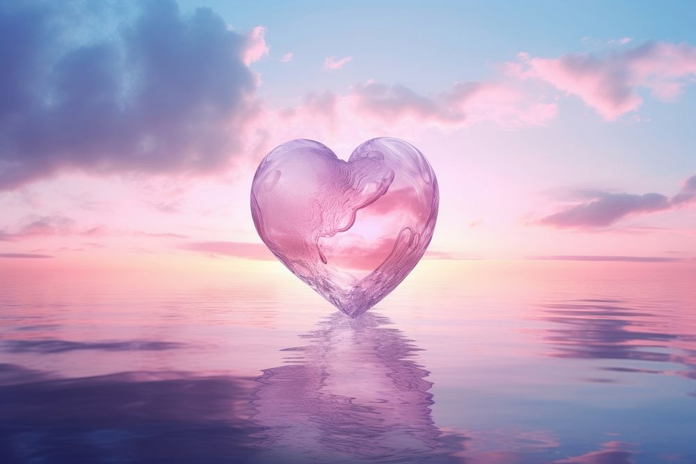 Photography heart cloud tranquility reflection.