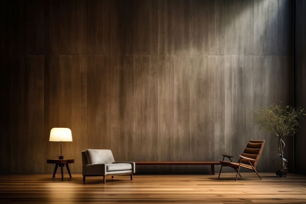 A minimal lobby wood furniture chair.