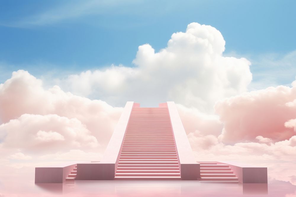 Photography of big stairs cloud architecture outdoors.