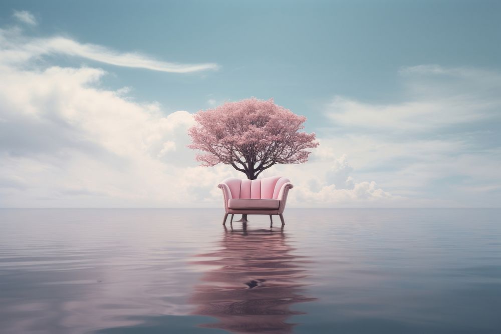 Photography of chair with big tree furniture outdoors scenery.