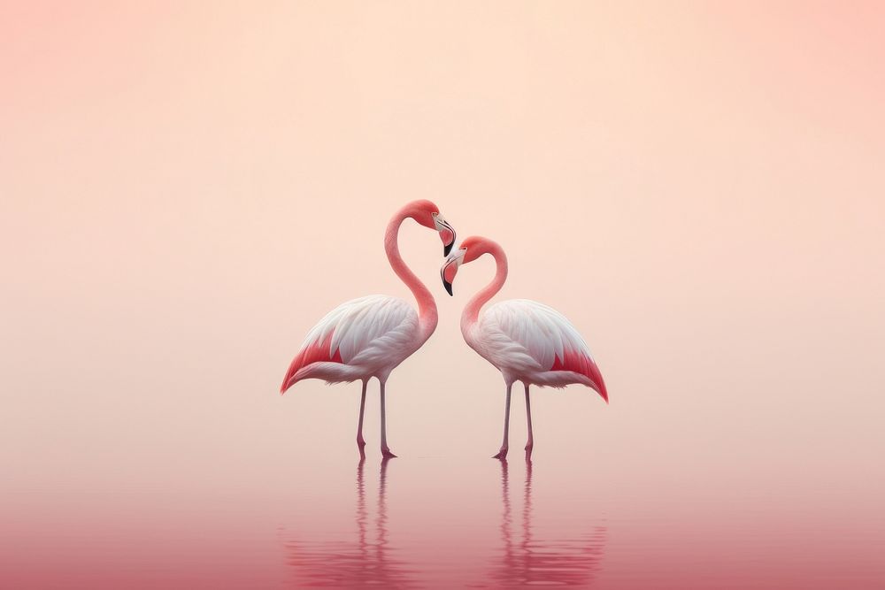 Flamingo couple animal bird pink.