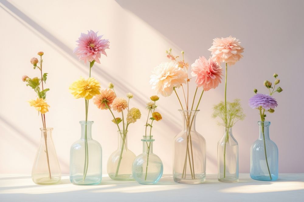 Flower vase arrangement glass.