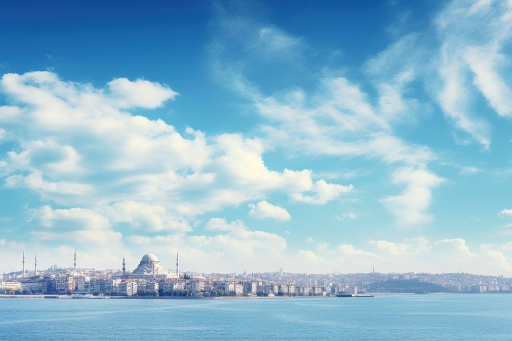 Istanbul cityscape cloud sky architecture.