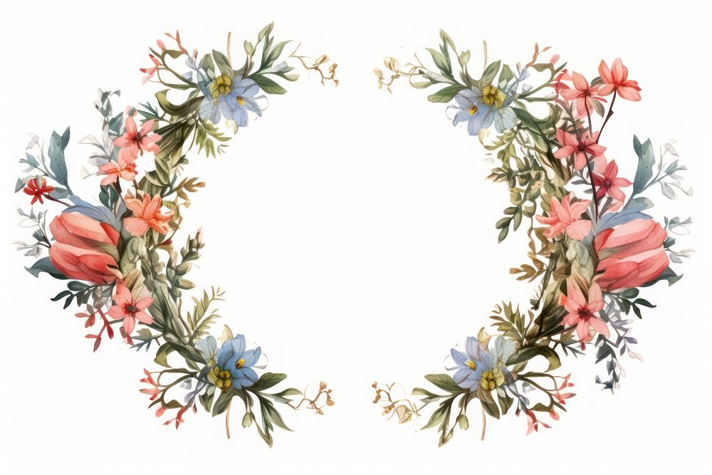Floral wreath painting pattern flower.