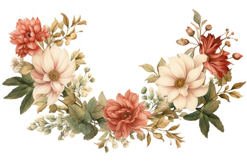 Floral wreath painting pattern flower.