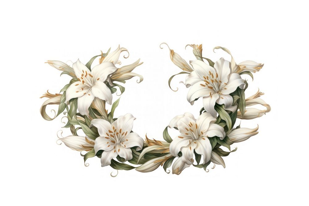 Lilly wreath flower plant white.