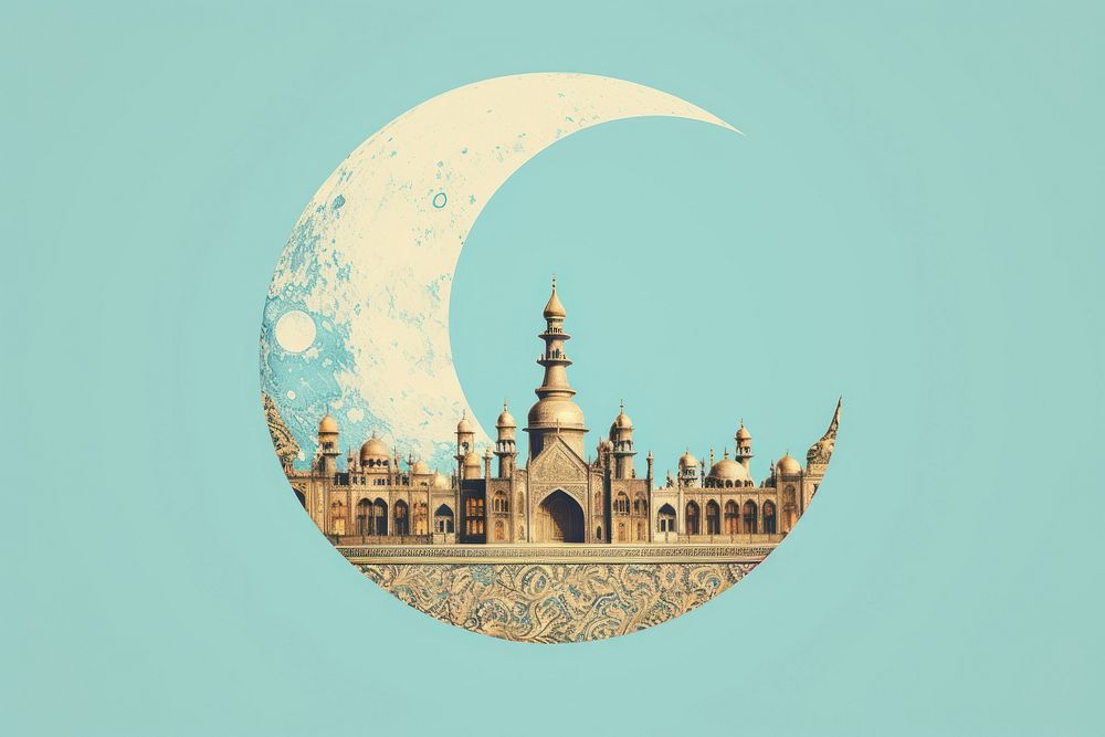 Middle eastern texture moon architecture astronomy crescent.