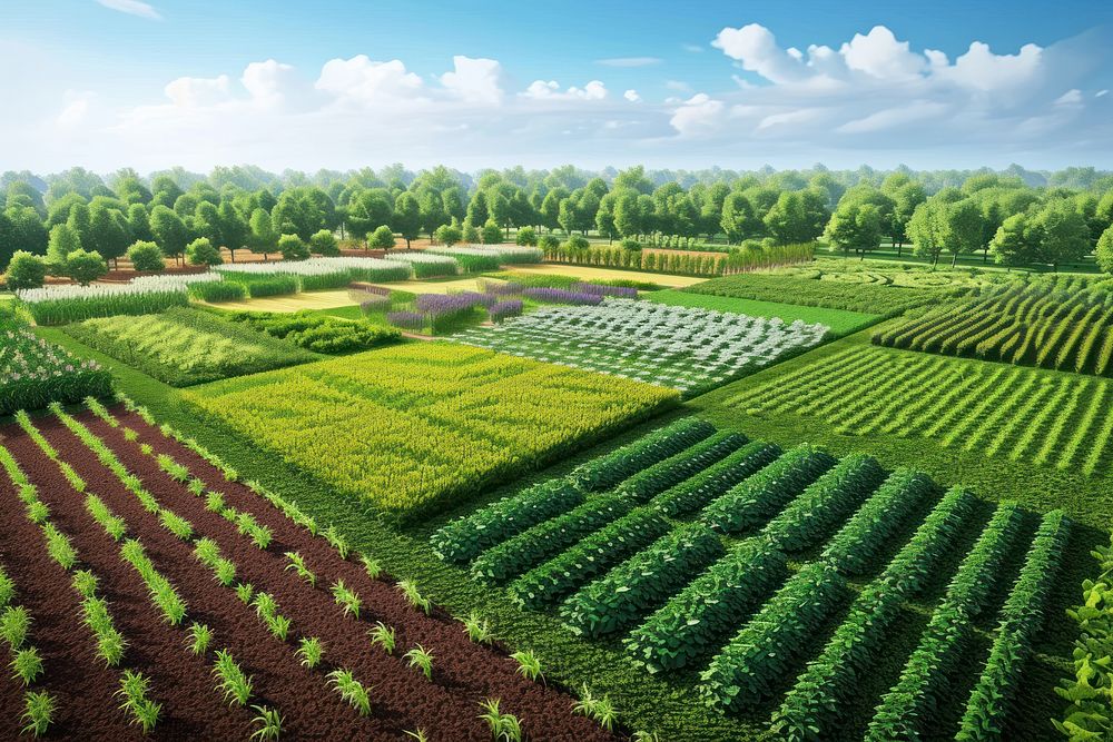 Smart agriculture in large landscape outdoors nature farm.