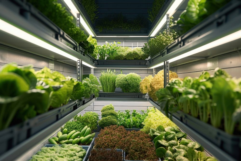 Smart indoor agriculture in large landscape garden nature plant.