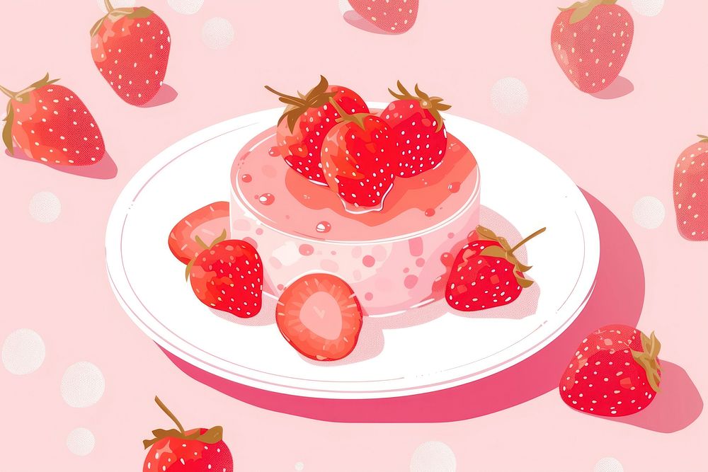 Strawberry dessert vector strawberry fruit plant.