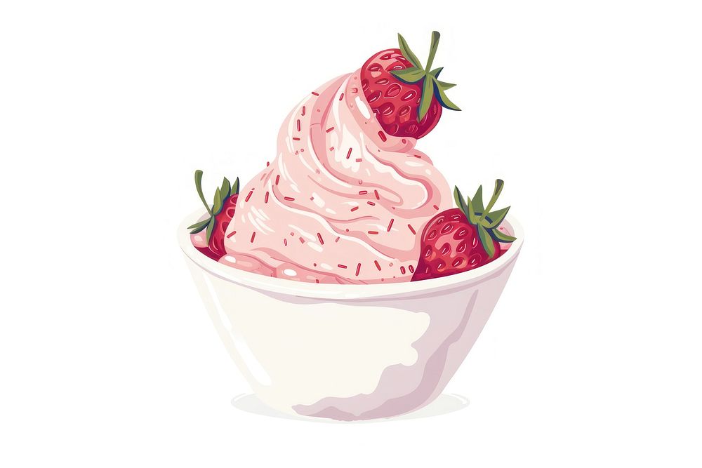 Strawberry dessert vector strawberry cream food.