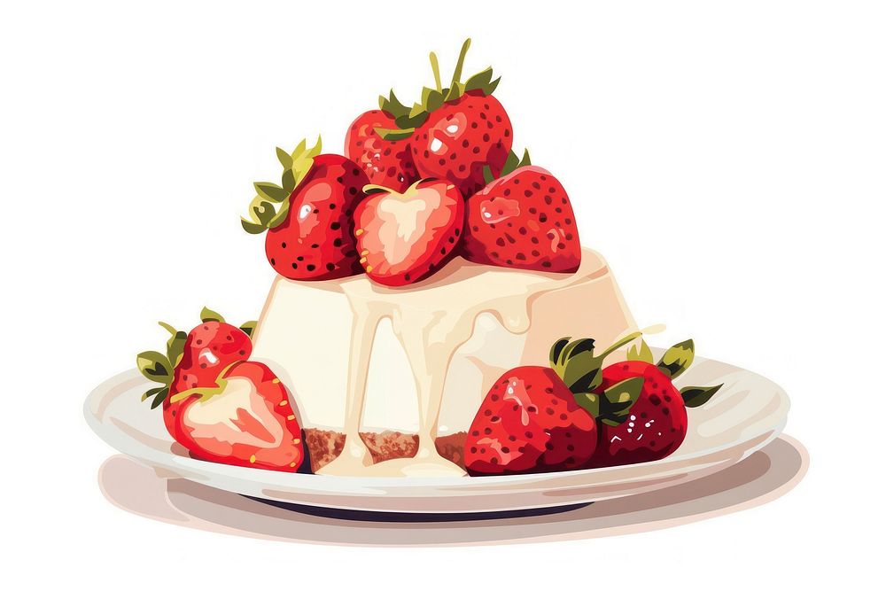 Strawberry dessert vector strawberry fruit cream.