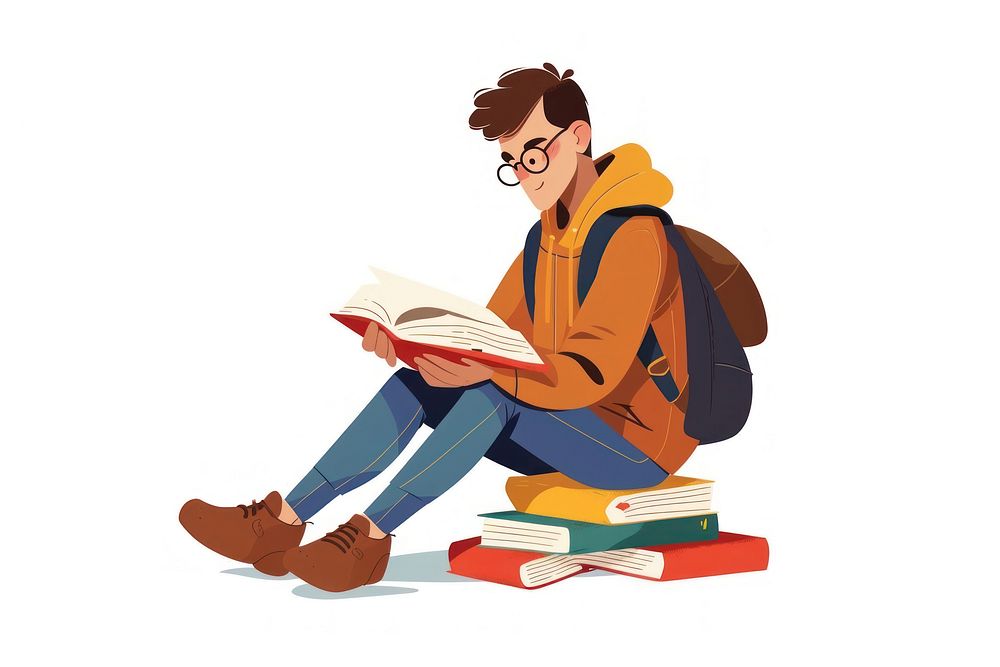 Student cartoon reading student.